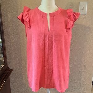 BiBi Coral Ruffle Sleeve Blouse